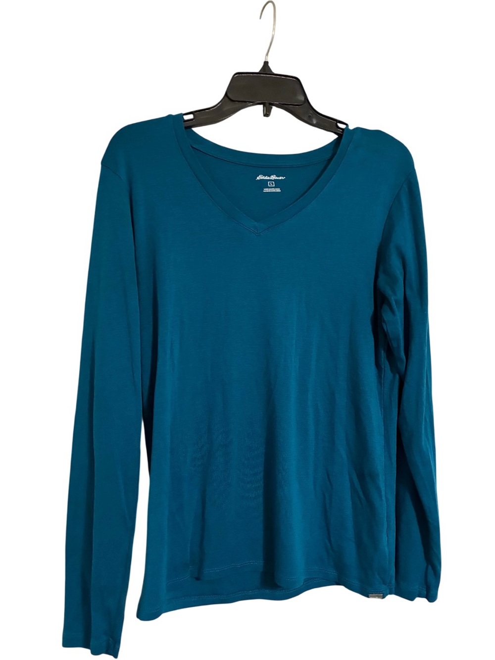 Eddie Bauer Teal V-Neck Long Sleeve Top